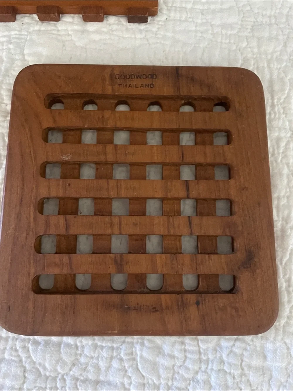 Wood Lattice Trivets Set - Brown Wooden Hot Pads